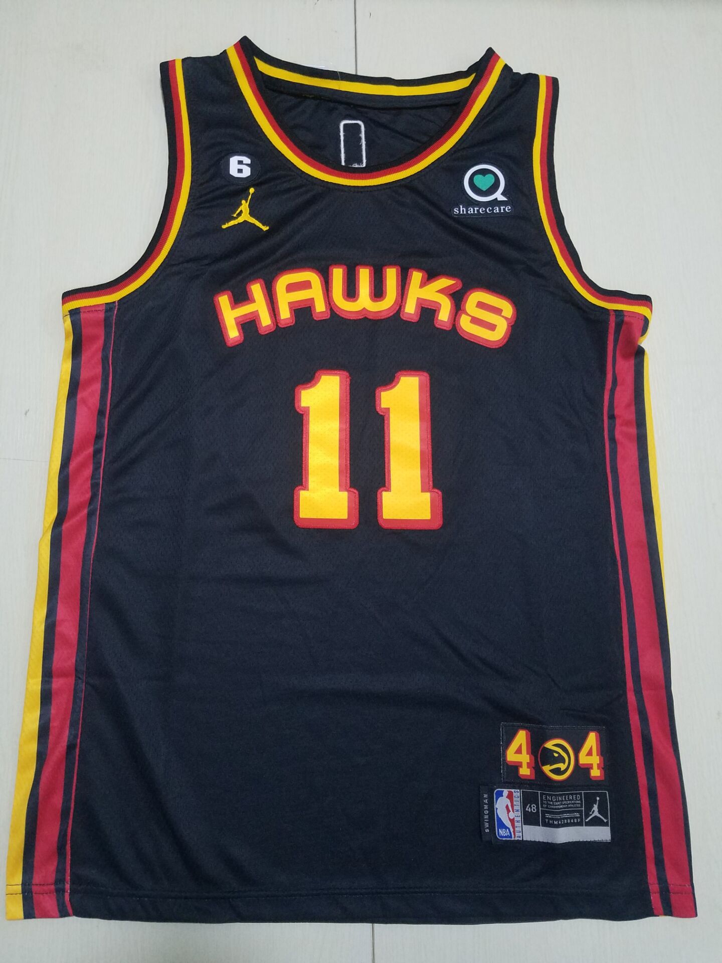 Men Atlanta Hawks 11 Young Black 2022 NBA Jersey